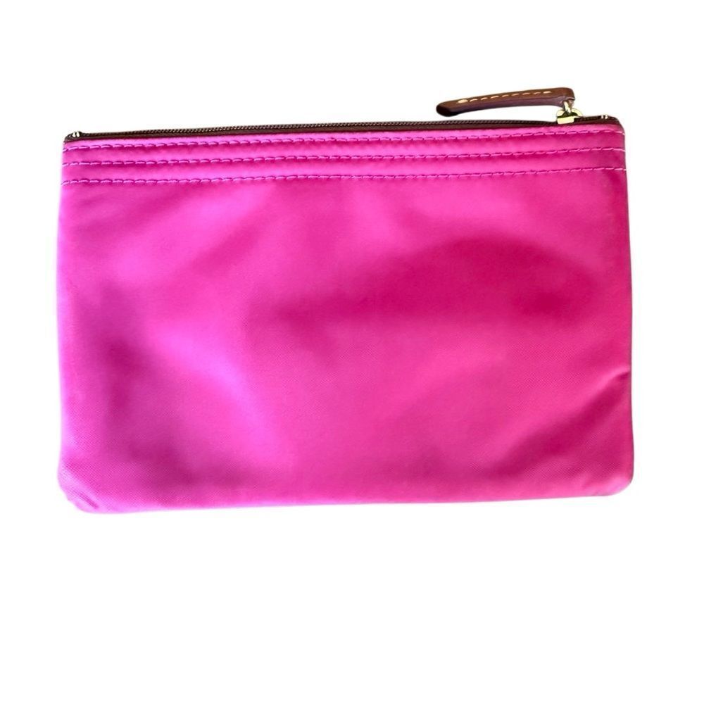 Dooney & Bourke Borke Pouch Triple Zip Bag Pink - Picture 2 of 5